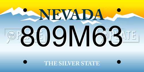 809M63 Nevada License Plate