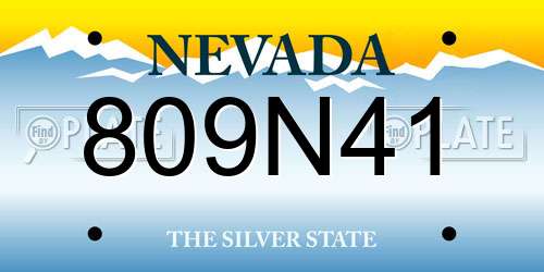 809N41 Nevada License Plate