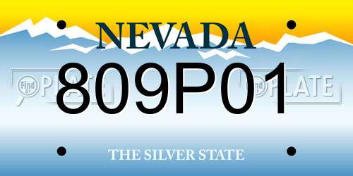 809P01 Nevada License Plate