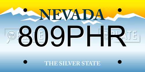 809PHR Nevada License Plate