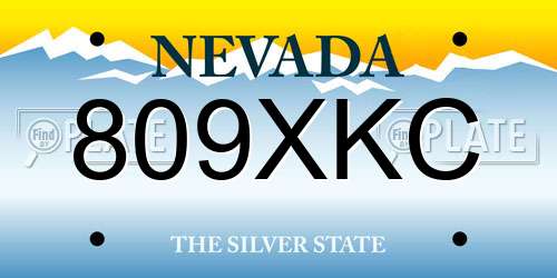 809XKC Nevada License Plate