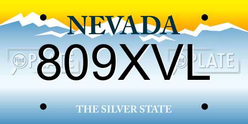 809XVL Nevada License Plate