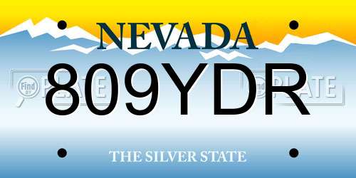 809YDR Nevada License Plate