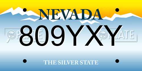 809YXY Nevada License Plate