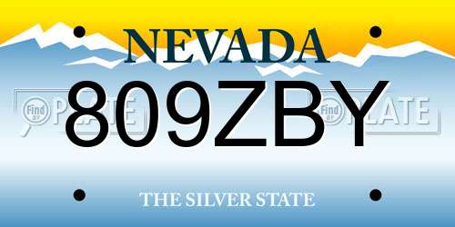809ZBY Nevada License Plate