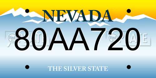 80AA720 Nevada License Plate