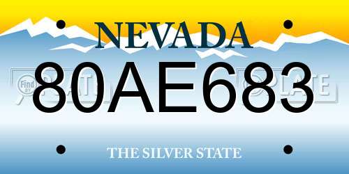 80AE683 Nevada License Plate