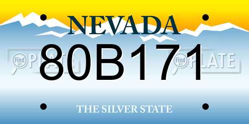 80B171 Nevada License Plate
