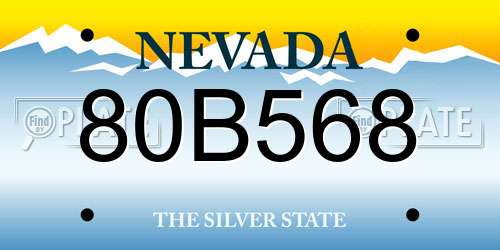 80B568 Nevada License Plate