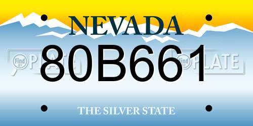 80B661 Nevada License Plate