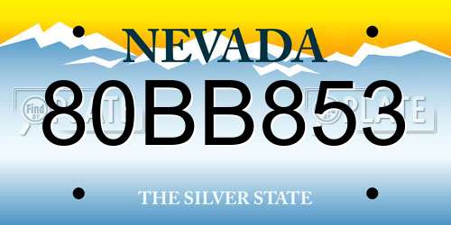 80BB853 Nevada License Plate