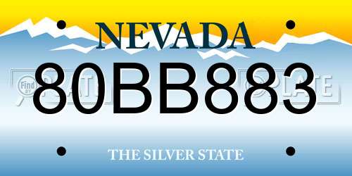 80BB883 Nevada License Plate
