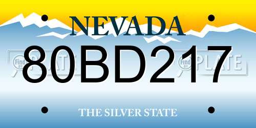 80BD217 Nevada License Plate