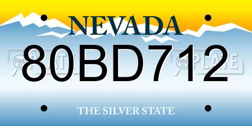 80BD712 Nevada License Plate
