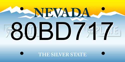 80BD717 Nevada License Plate