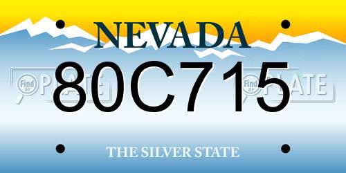 80C715 Nevada License Plate