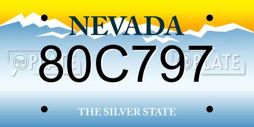 80C797 Nevada License Plate