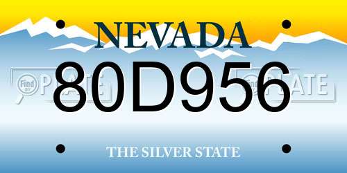 80D956 Nevada License Plate