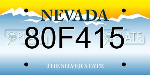 80F415 Nevada License Plate