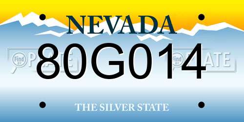 80G014 Nevada License Plate