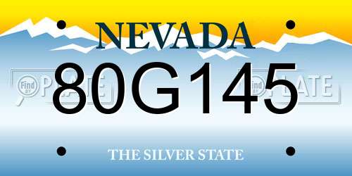80G145 Nevada License Plate