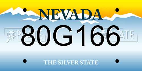 80G166 Nevada License Plate