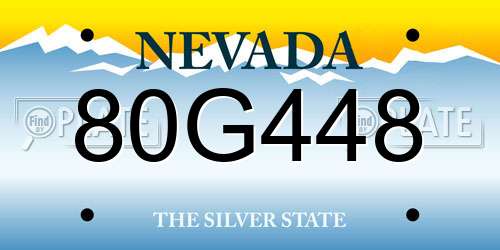 80G448 Nevada License Plate