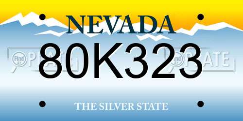 80K323 Nevada License Plate