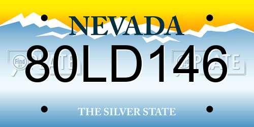 80LD146 Nevada License Plate