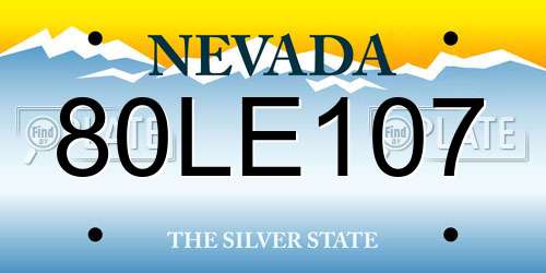 80LE107 Nevada License Plate