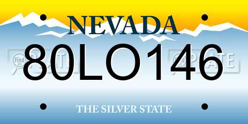 80LO146 Nevada License Plate
