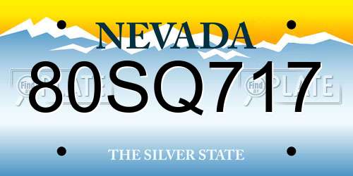 80SQ717 Nevada License Plate