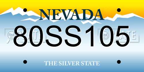 80SS105 Nevada License Plate