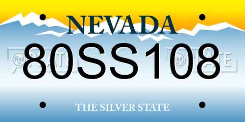 80SS108 Nevada License Plate