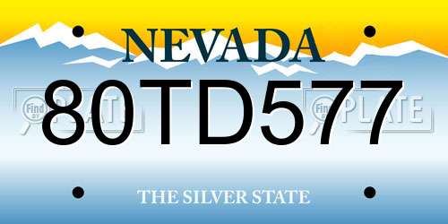 80TD577 Nevada License Plate