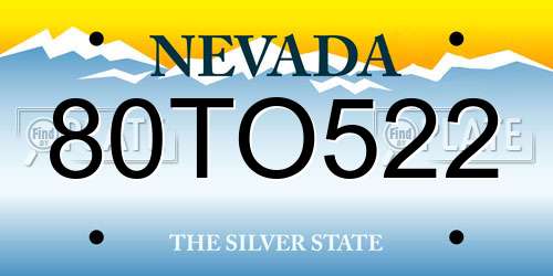 80TO522 Nevada License Plate