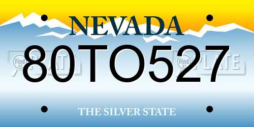 80TO527 Nevada License Plate