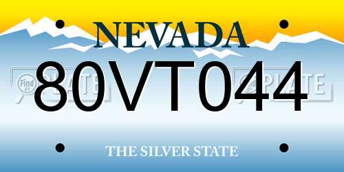 80VT044 Nevada License Plate