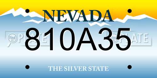 810A35 Nevada License Plate