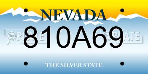 810A69 Nevada License Plate