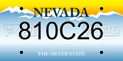 810C26 Nevada License Plate