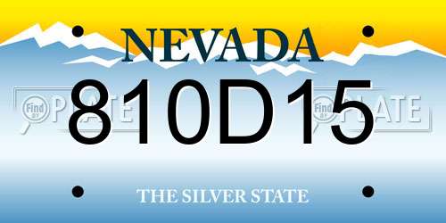 810D15 Nevada License Plate