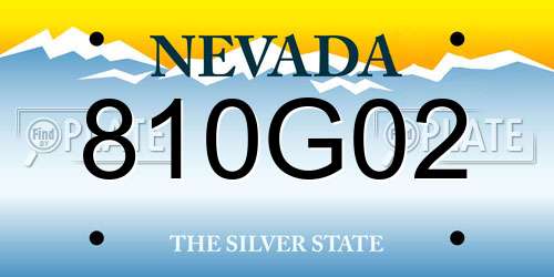 810G02 Nevada License Plate