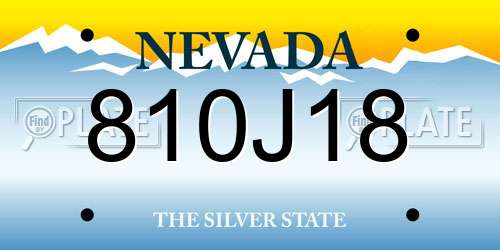 810J18 Nevada License Plate