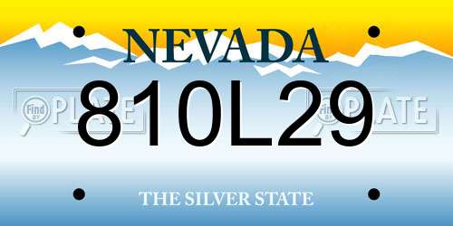 810L29 Nevada License Plate