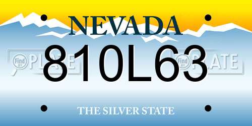 810L63 Nevada License Plate