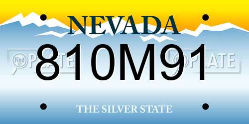 810M91 Nevada License Plate
