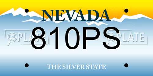 810PS Nevada License Plate
