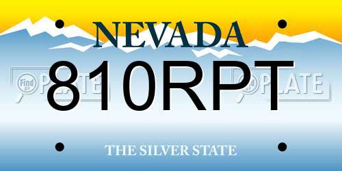 810RPT Nevada License Plate