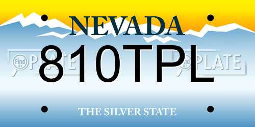 810TPL Nevada License Plate
